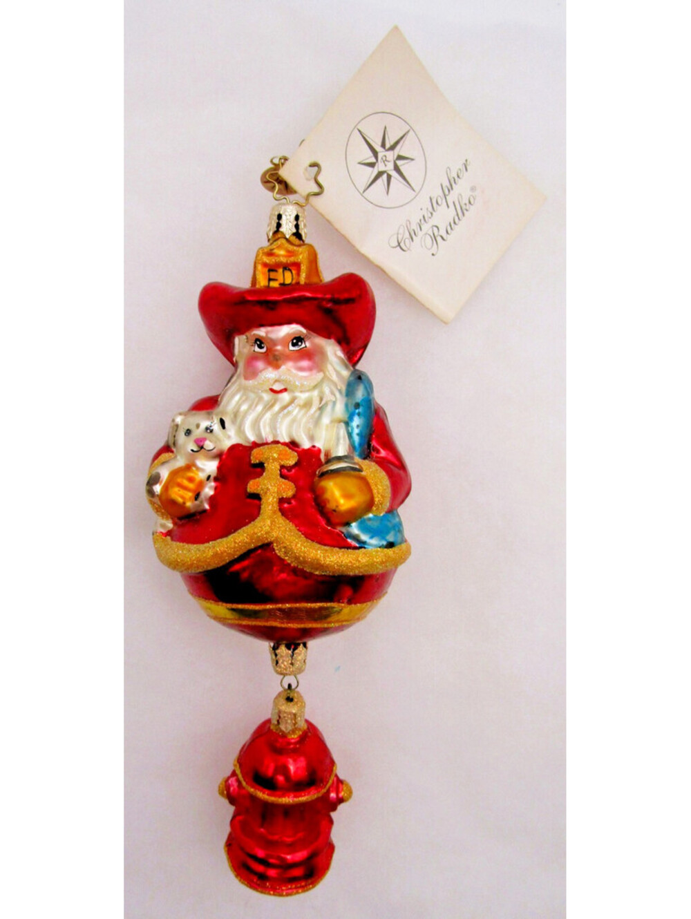 Christopher Radko 2002 Firehouse Cheer 76C Ornament with Original Tag and Box